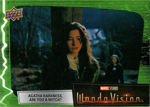 Dark moody scene of Green Vision trading card from Marvel Studios WandaVision series