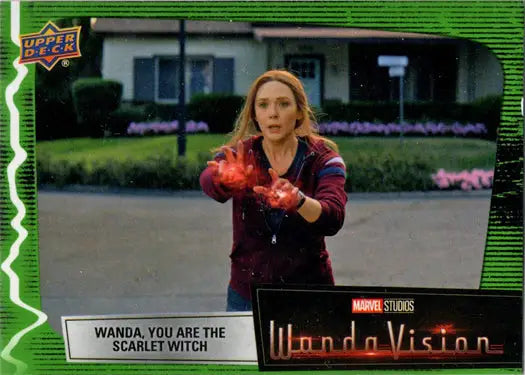 2022 Upper Deck Marvel WandaVision Green Vision trading card showcasing iconic scene