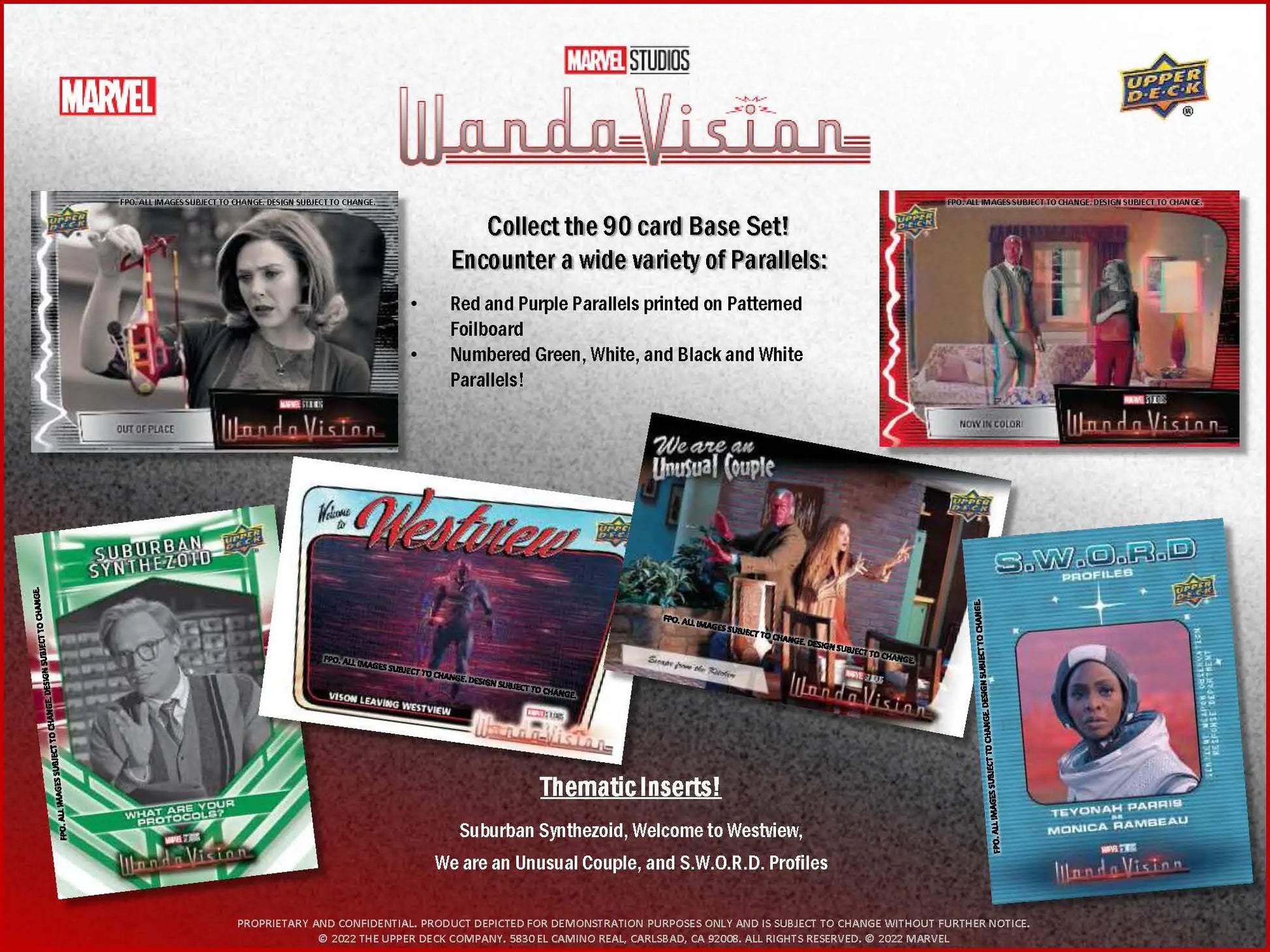 Upper Deck Marvel WandaVision trading card set featuring characters from Marvel Studios’ WandaVision