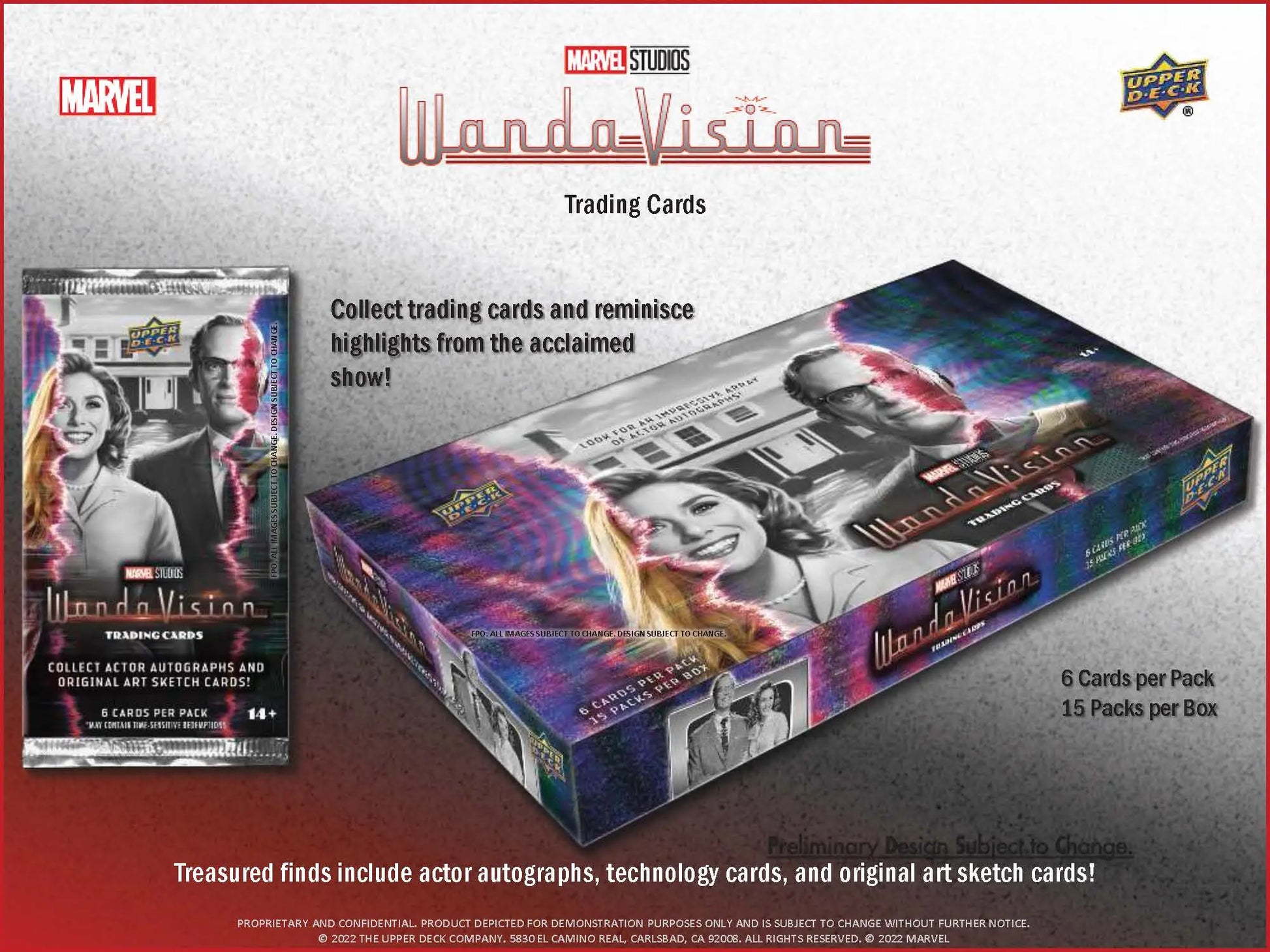 Trading card box for Upper Deck Marvel Studios’ WandaVision series 2022 release