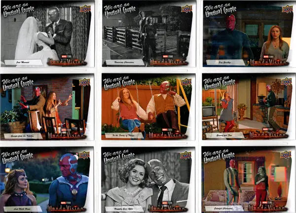 Collection of trading cards from The Mary Tyler Moore Show in the Unusual Couple insert set