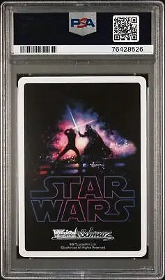 Graded Weiss Schwarz Japanese PSA 10 Han Solo Star Wars trading card for collectors