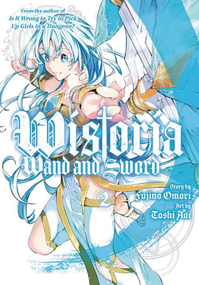 Manga book cover of Wistoria Wand & Sword with angelic character and blue hair