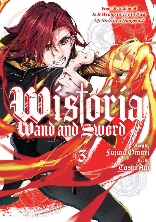 Manga cover of Wistoria Wand and Sword with dramatic red and black artwork for Volume 03