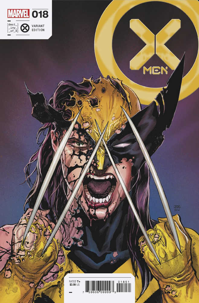 X-Men #18 Cassara Variant comic book cover featuring Wolverine snarling with claws out