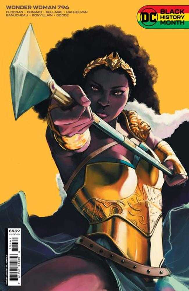 Wonder Woman #796 Cover D card features golden armored hero against orange sky