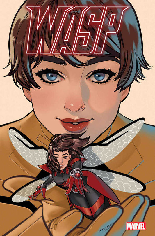 Comic book cover of Wasp #3 featuring The Wasp and miniaturized variant in flight