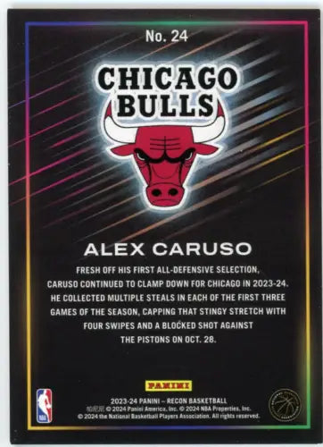 2023-24 Panini Recon Holo Bronze #24 Alex Caruso basketball card Chicago Bulls NM-MT