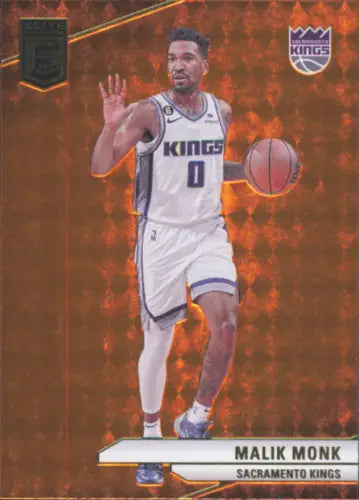 2023-24 Elite Orange Malik Monk Sacramento Kings Basketball Card for collectors