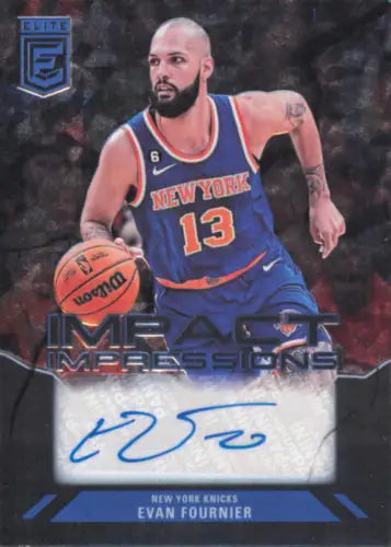 Evan Fournier autographed basketball card from 2023-24 Elite Impact Impressions collection