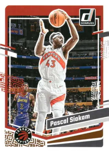 Pascal Siakam basketball card from 2023-24 Donruss featuring original gloss and Raptors branding