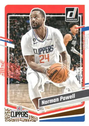 Norman Powell basketball card featuring original gloss from 2023-24 Donruss Clippers