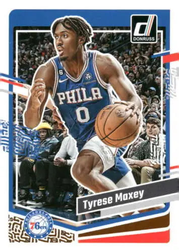 2023-24 Donruss Tyrese Maxey basketball card with original gloss from Simply Sandoval