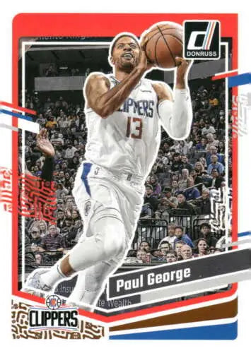 Paul George basketball card from 2023-24 Donruss #167 with original gloss finish