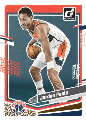 Jordan Poole basketball card featuring original gloss from 2023-24 Donruss set