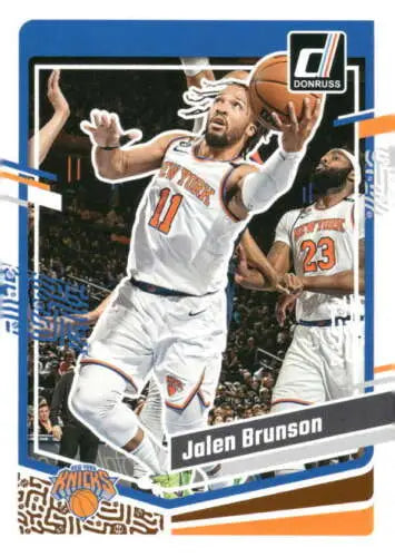 Jalen Brunson 2023-24 Donruss basketball card with original gloss for Knicks fans