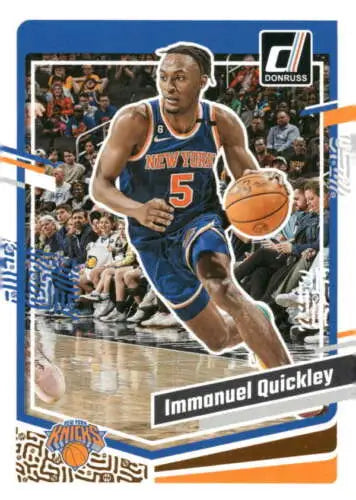 Immanuel Quickley basketball card 2023-24 Donruss with original gloss finish