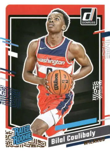 Bilal Coulibaly 2023-24 Donruss Rookie Wizards card with original gloss details