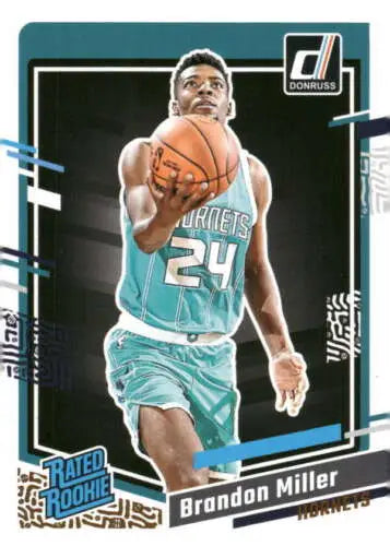 Brandon Miller basketball card 2023-24 Donruss Rookie Hornets original gloss collectible