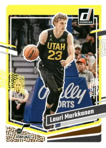 Lauri Markkanen basketball card from 2023-24 Donruss features original gloss and NM-MT quality