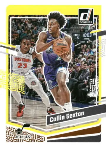 Collin Sexton basketball card featuring original gloss from 2023-24 Donruss set