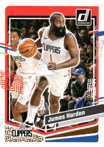 2023-24 Donruss James Harden basketball card featuring original gloss and Simply Sandoval design