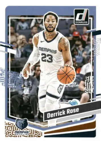 Derrick Rose basketball card, 2023-24 Donruss #75, original gloss, Simply Sandoval