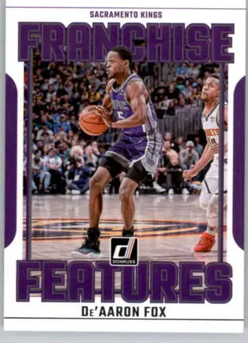 De’Aaron Fox basketball card from 2023-24 Donruss Franchise Features with original gloss