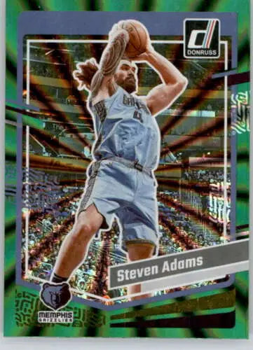 2023-24 Donruss Holo Green Laser Steven Adams basketball card NM-MT Grizzlies