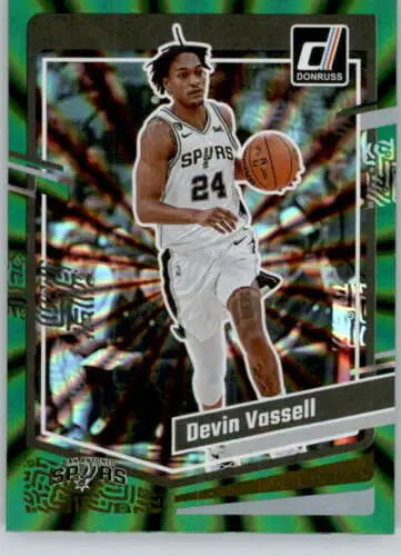 2023-24 Donruss Holo Green Laser #47 Devin Vassell basketball card original gloss