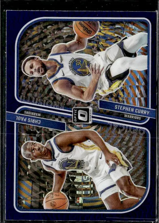 Basketball trading card of Chris Paul and Stephen Curry from 2023-24 Donruss Optic