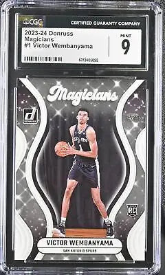 Graded 2023-24 Donruss Victor Wembanyama #1 Magicians Basketball Card CGC 9