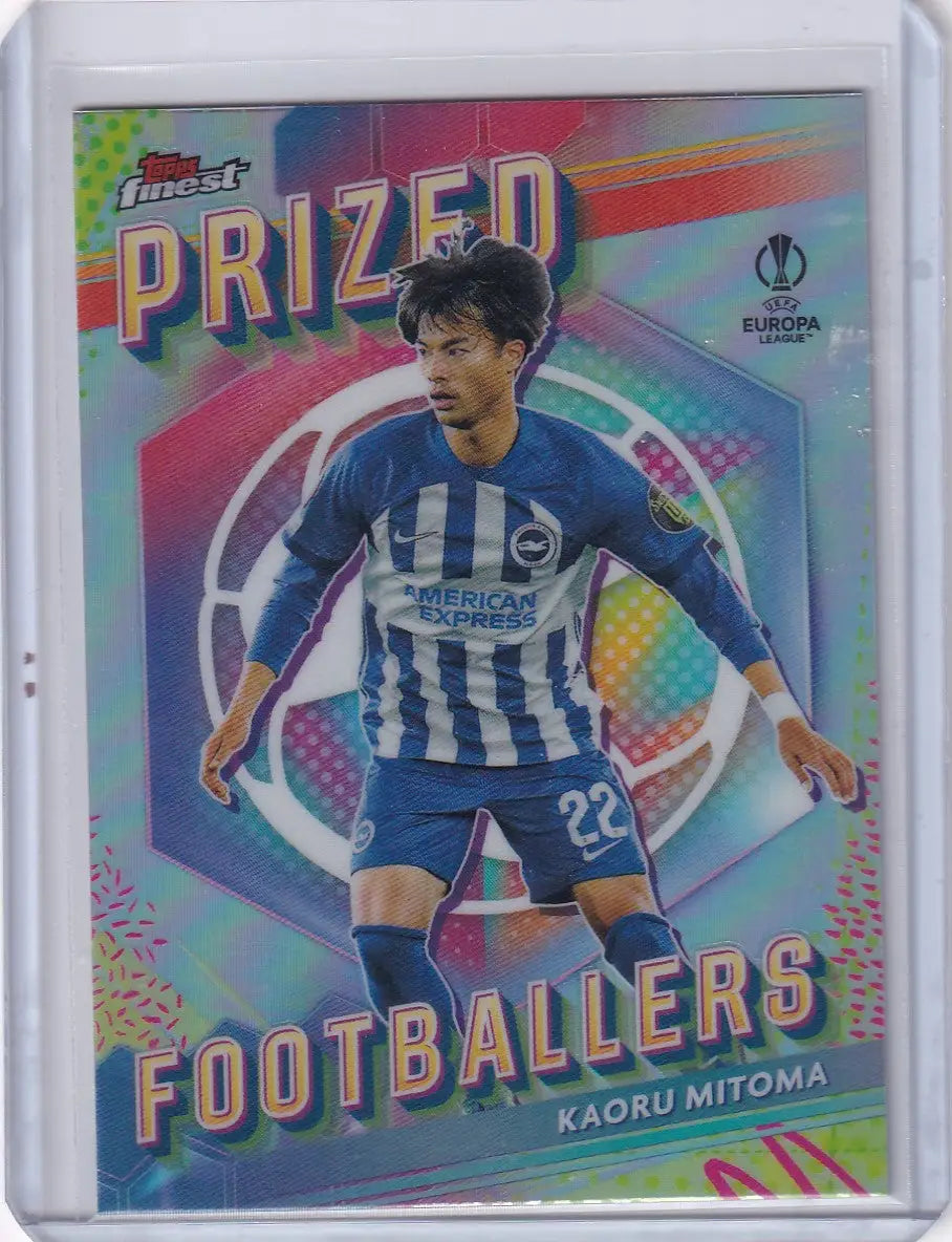 Holographic soccer trading card of Kaoru Mitoma, Brighton & Hove Albion, Finest Prized Footballers