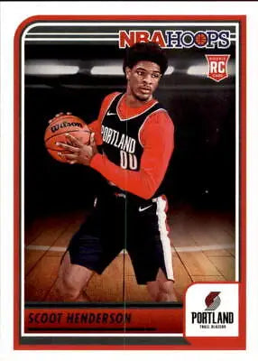 Scoot Henderson Rookie Portland Trail Blazers Card 2023-24 Hoops #232 NBA NM-MT