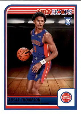 Ausar Thompson Rookie Detroit Pistons Basketball Card 2023-24 Hoops #255 NM-MT