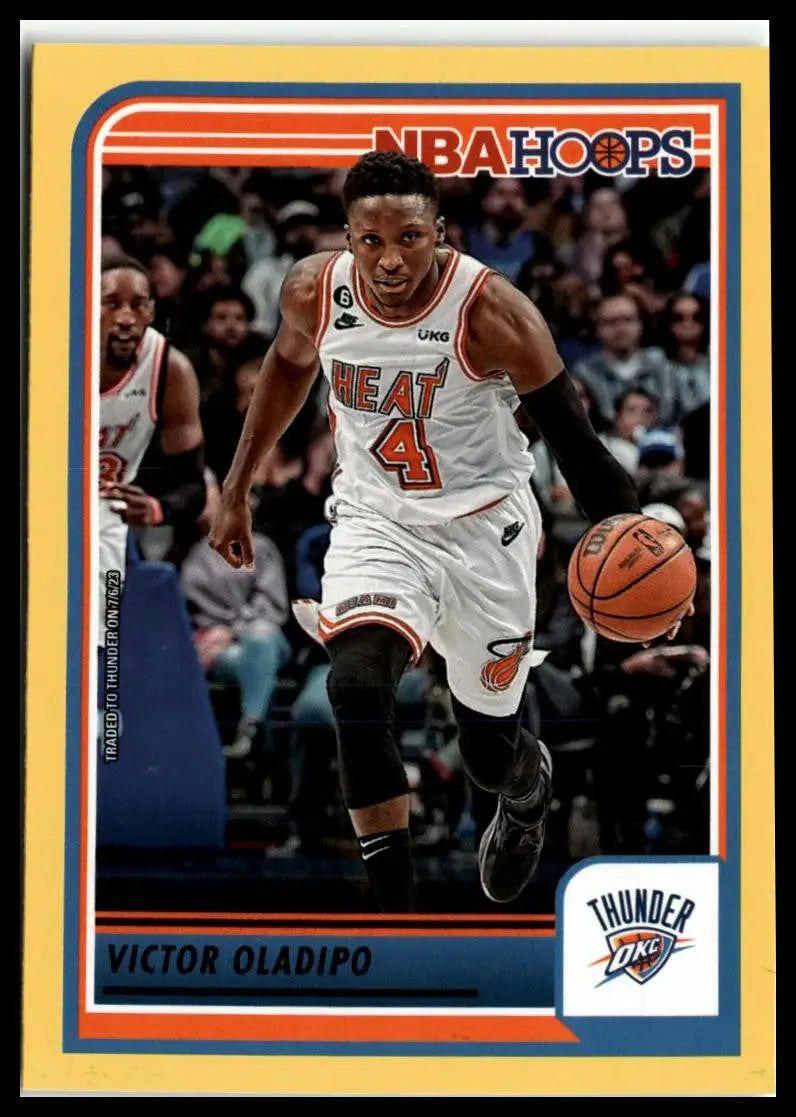 Victor Oladipo Yellow Oklahoma City Thunder card from 2023-24 Hoops series