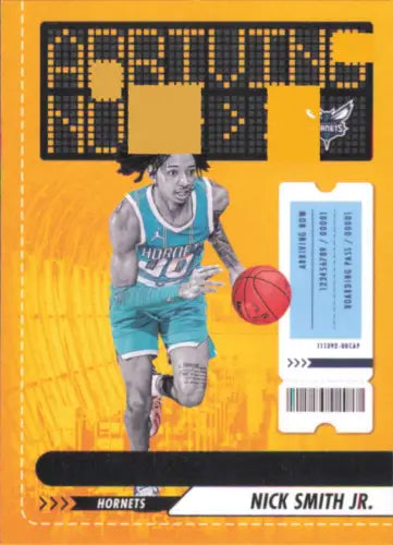 Nick Smith Jr. basketball card from 2023-24 Hoops Charlotte Hornets collection