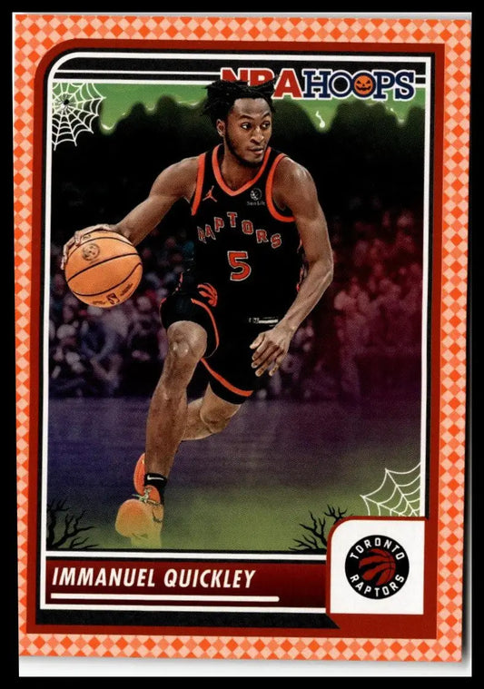 Immanuel Quickley basketball card from 2023-24 Hoops Haunted Hoops Orange series