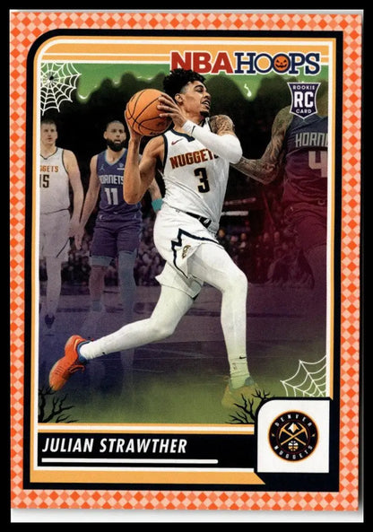 Julian Strawther NBA Hoops Haunted Hoops rookie card featuring Julian Strawther Orange