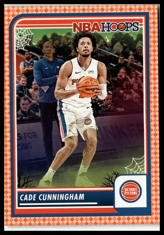 Cade Cunningham Orange Basketball Card from Hoops Haunted Hoops #258 Detroit Pistons