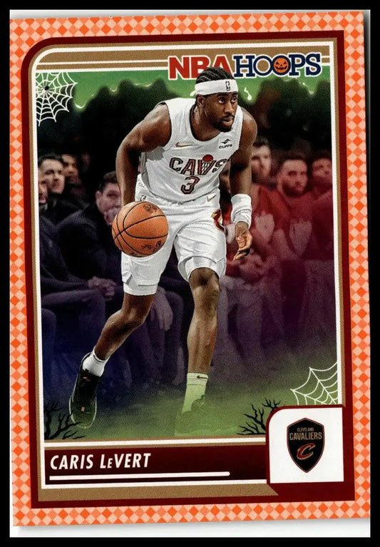 Caris LeVert basketball card from 2023-24 Hoops Haunted Hoops Orange edition