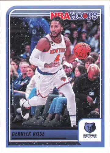 Derrick Rose 2023-24 Hoops Purple Winter basketball card from Memphis Grizzlies NM-MT