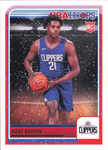 Kobe Brown Rookie Basketball Card from 2023-24 Hoops Winter for Los Angeles Clippers