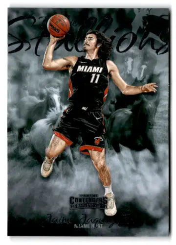 Jaime Jaquez basketball card from 2023-24 Panini Contenders Rookie Stallions series