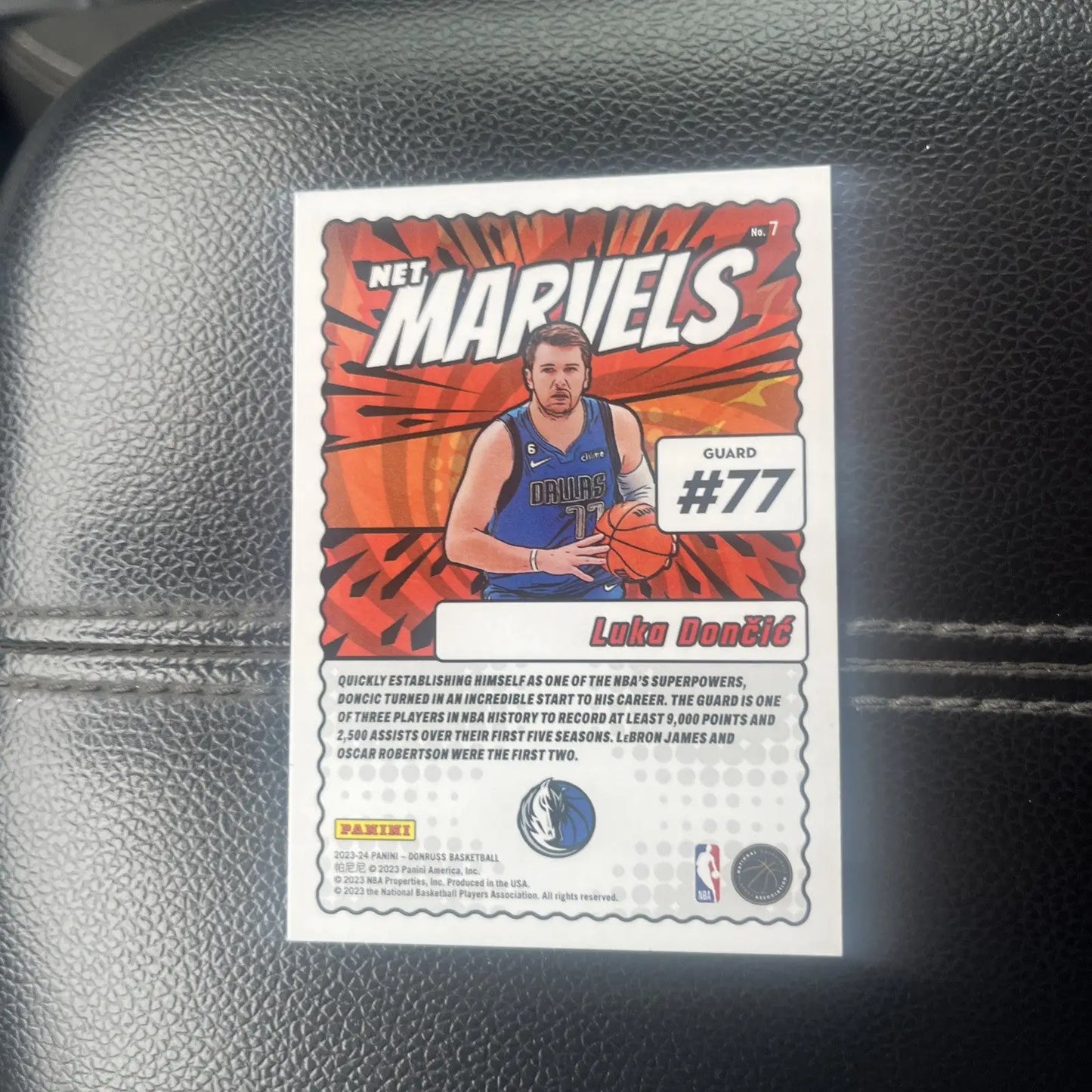 Luka Dončić 2023-24 Panini Donruss Purple Press Proof basketball card