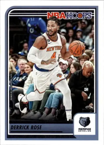 Derrick Rose basketball card from 2023-24 Panini Hoops with original gloss finish