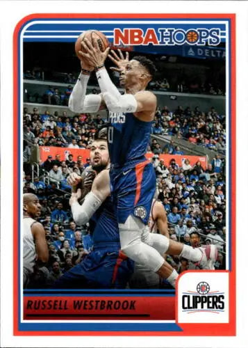 2023-24 Panini Hoops Russell Westbrook basketball card with original gloss NM Clippers