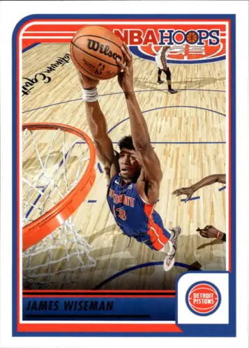 James Wiseman basketball card from 2023-24 Panini Hoops with original gloss finish