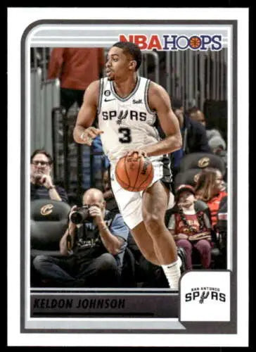 Keldon Johnson Panini Hoops trading card featuring original gloss in Near Mint condition