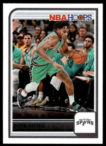 Devin Vassell NBA Hoops trading card with original gloss from 2023-24 Panini Hoops